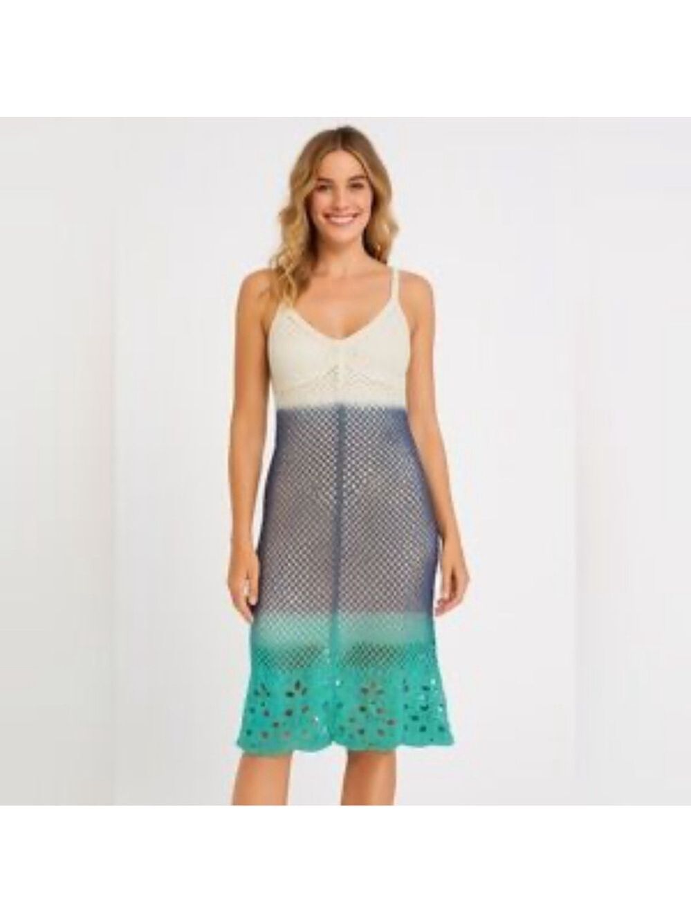 California Moonrise Crochet Ombre Dress NWT M Boho Resort Coastal Beach casual